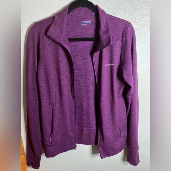 Columbia Heathered Purple Zip Up Jacket Size Medium - Picture 1 of 4